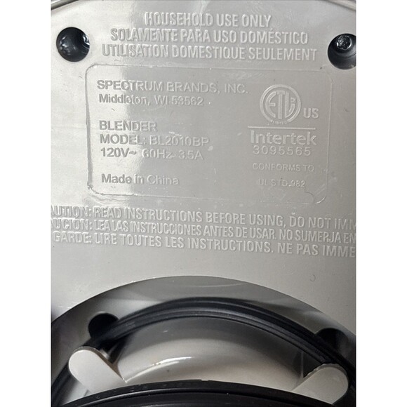 BLACK+DECKER 10-Speed Countertop Blender BL2010BP 6-Cup Plastic Jar Works! - Picture 15 of 15